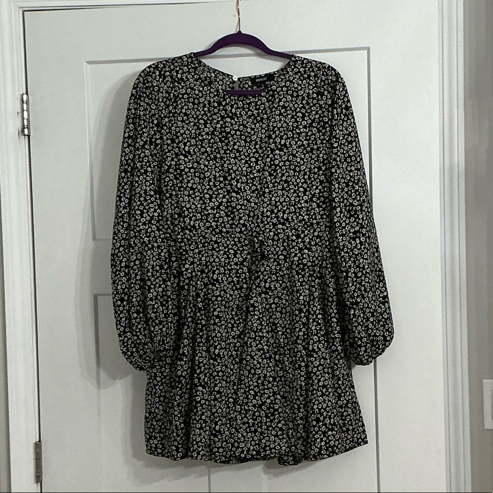 Wishlist Black and Cream Floral Babydoll Dress by Wishlist